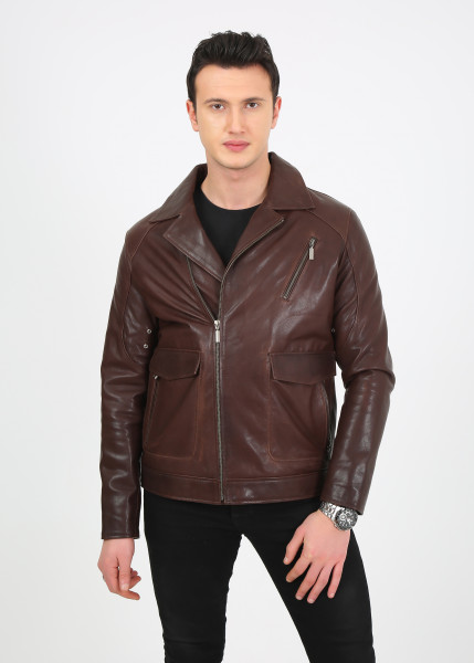 Tom, braun Lederjacke Herren