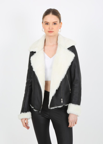 Cornelia, schwarz Lammfelljacke Damen