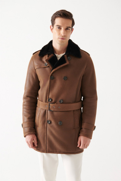 Pascal, braun Lammfelljacke Herren